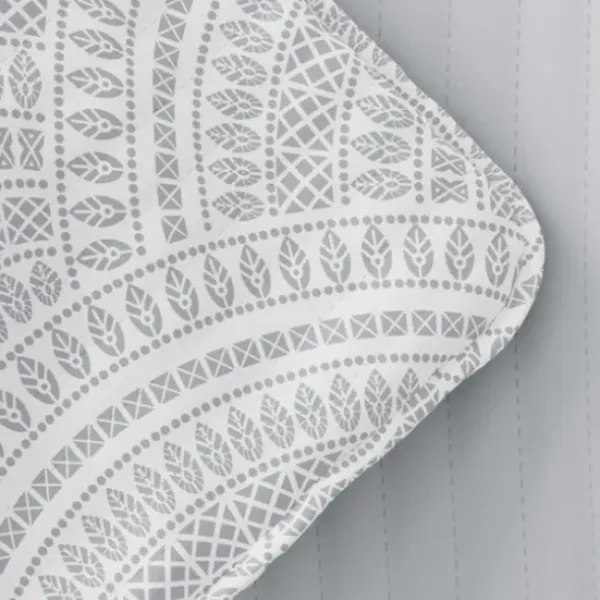 Quilts-Kirkland's Home Gray Scalloped Reversible 3-Pc. King Quilt Set Gray/White