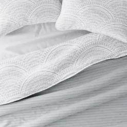 Quilts-Kirkland's Home Gray Scalloped Reversible 3-Pc. King Quilt Set Gray/White