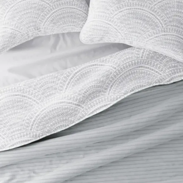 Quilts-Kirkland's Home Gray Scalloped Reversible 3-Pc. King Quilt Set Gray/White