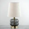 Table Lamps-Kirkland's Home Gray Smoked Glass Table Lamp Ivory