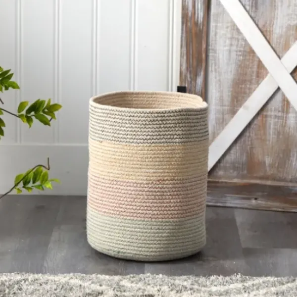 Baskets & Boxes-Kirkland's Home Gray Stripes And Paw Basket With Handles