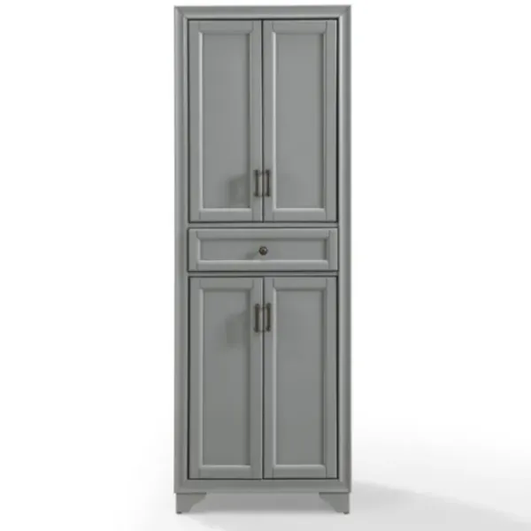 Cabinets & Sideboards-Kirkland's Home Gray Tara Pantry Cabinet
