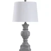 Table Lamps-Kirkland's Home Gray Textured Spindle Table Lamp White