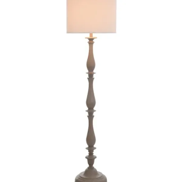 Floor Lamps-Kirkland's Home Gray Traditional Spindle Floor Lamp White