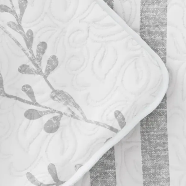 Quilts-Kirkland's Home Gray Vines Reversible 2-Pc. Twin Quilt Set Gray/White