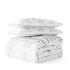 Quilts-Kirkland's Home Gray Vines Reversible 3-Pc. King Quilt Set Gray/White