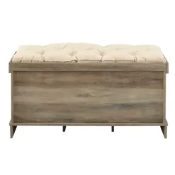 Benches & Ottomans-Kirkland's Home Gray Wash Entryway Bench And Storage Bins Tan