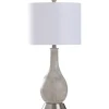 Table Lamps-Kirkland's Home Gray Wash Rounded Table Lamp White