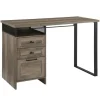 Office Furniture-Kirkland's Home Gray Wash Wood And Mesh 3-Drawer Desk