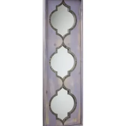 Decorative Mirrors-Kirkland's Home Gray Washed Purple Wood Wall Mirror