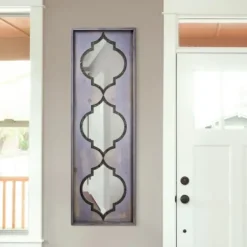 Decorative Mirrors-Kirkland's Home Gray Washed Purple Wood Wall Mirror