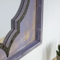 Decorative Mirrors-Kirkland's Home Gray Washed Purple Wood Wall Mirror