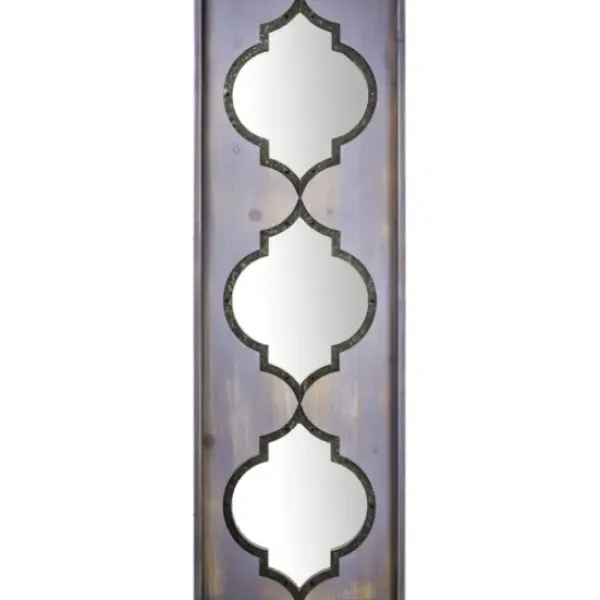 Decorative Mirrors-Kirkland's Home Gray Washed Purple Wood Wall Mirror
