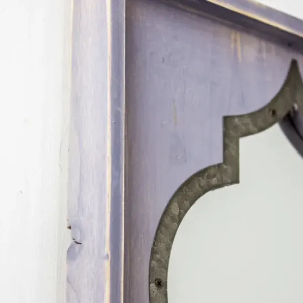 Decorative Mirrors-Kirkland's Home Gray Washed Purple Wood Wall Mirror