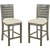 Bar Stools & Counter Height Stools-Kirkland's Home Gray Wilbur Cane Back Counter Stools, Set Of 2 Gray/White