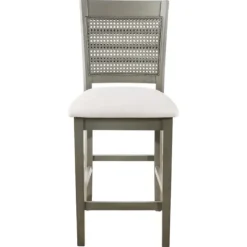 Bar Stools & Counter Height Stools-Kirkland's Home Gray Wilbur Cane Back Counter Stools, Set Of 2 Gray/White