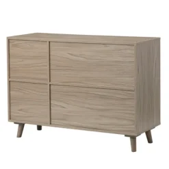 Cabinets & Sideboards-Kirkland's Home Gray Wood And Cane 3-Door Cabinet
