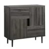 Cabinets & Sideboards-Kirkland's Home Gray Wood 4-Door Modern Cabinet