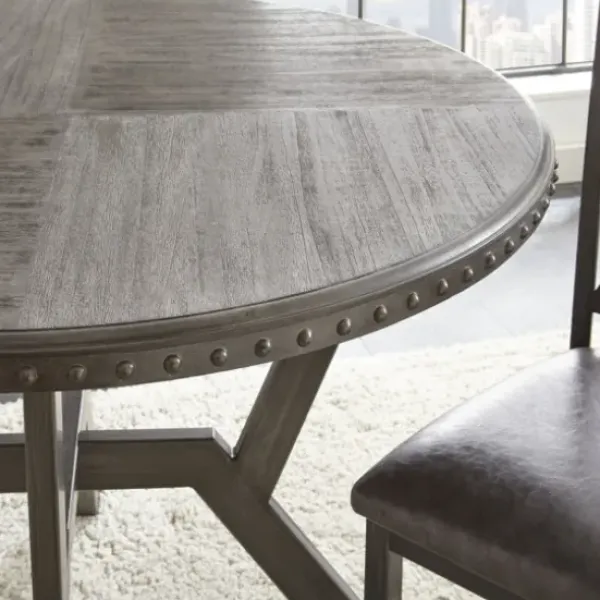 Dining Sets-Kirkland's Home Gray Wood Upholstered 5-Pc. Dining Set