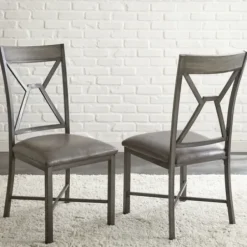 Dining Sets-Kirkland's Home Gray Wood Upholstered 5-Pc. Dining Set