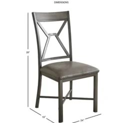 Dining Sets-Kirkland's Home Gray Wood Upholstered 5-Pc. Dining Set