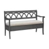 Benches & Ottomans-Kirkland's Home Gray Wood Upholstered Storage Bench Gray/White