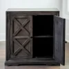 Cabinets & Sideboards-Kirkland's Home Graywash X 2-Door Wooden Cabinet Brown