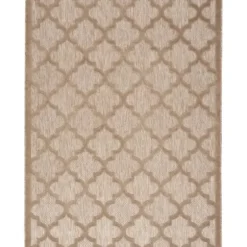 Outdoor Rugs-Kirkland's Home Greek Key Sun Shower Outdoor Area Rug, 7X9 Black/Tan