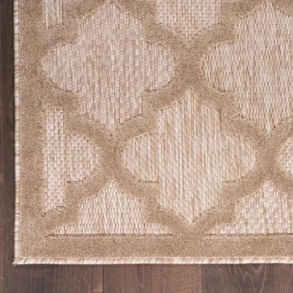 Outdoor Rugs-Kirkland's Home Greek Key Sun Shower Outdoor Area Rug, 7X9 Black/Tan
