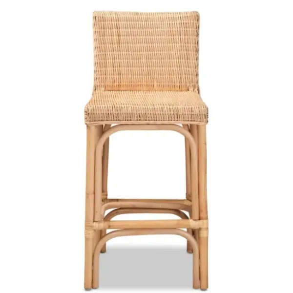 Bar Stools & Counter Height Stools-Kirkland's Home Greek Natural Rat Woven Counter Stool Tan