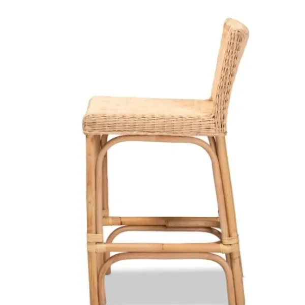 Bar Stools & Counter Height Stools-Kirkland's Home Greek Natural Rat Woven Counter Stool Tan