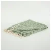 Blankets & Throws-Kirkland's Home Green And Ivory Chevron Cotton Throw Green/Ivory