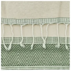 Blankets & Throws-Kirkland's Home Green And Natural Colorblock Chevron Throw Green/Tan