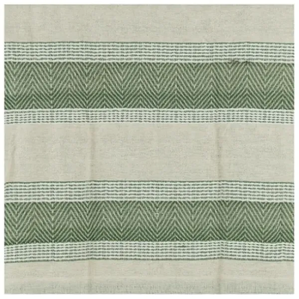 Blankets & Throws-Kirkland's Home Green And Natural Colorblock Chevron Throw Green/Tan