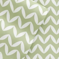 Bed Sheets-Kirkland's Home Green And White Chevron 3-Pc. Twin Sheet Set Green/White