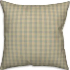 Pillows-Kirkland's Home Green And Yellow Plaid Pillow Green/Yellow