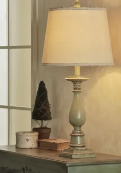 Table Lamps-Kirkland's Home Green French Country Table Lamp Ivory