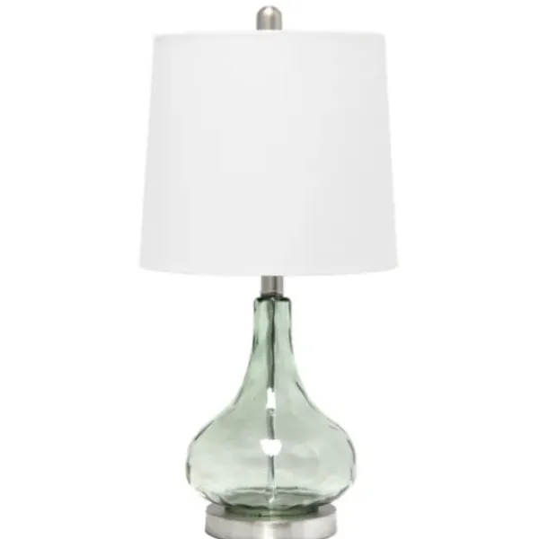 Table Lamps-Kirkland's Home Green Glass Ripple Table Lamp White