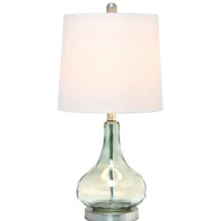 Table Lamps-Kirkland's Home Green Glass Ripple Table Lamp White