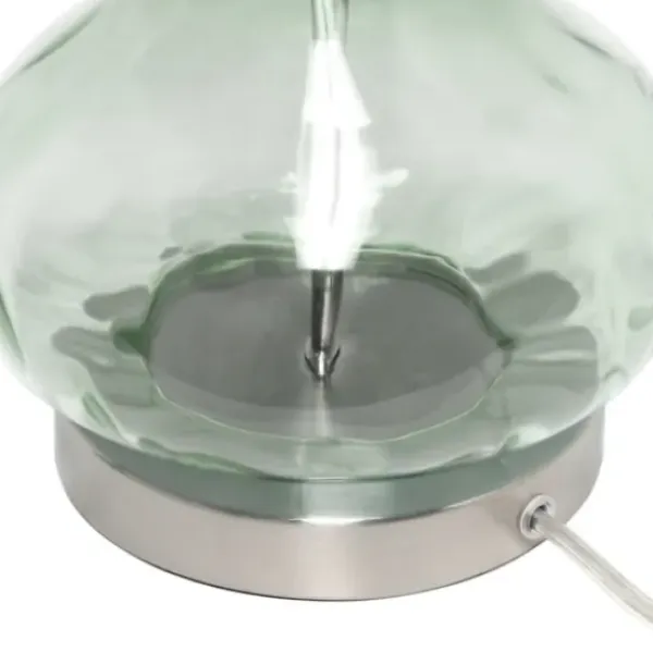 Table Lamps-Kirkland's Home Green Glass Ripple Table Lamp White