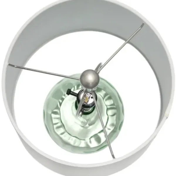 Table Lamps-Kirkland's Home Green Glass Ripple Table Lamp White