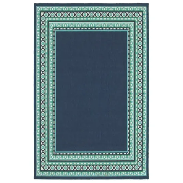Outdoor Rugs-Kirkland's Home Green Suzani Capetown Area Rug, 5X7 Tan/Green