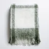 Blankets & Throws-Kirkland's Home Green Windowpane Faux Mohair Throw Green/White