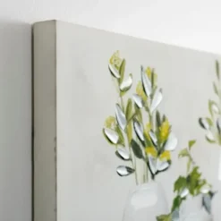 Canvas Art-Kirkland's Home Greenery In Bottle Vases Canvas Art Print Green/White