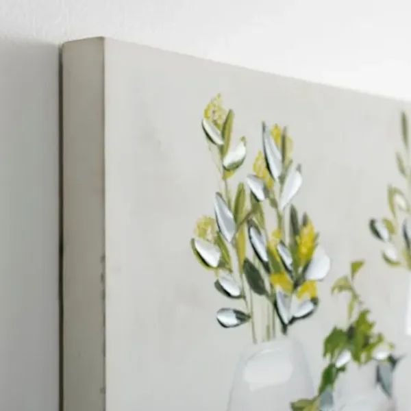 Canvas Art-Kirkland's Home Greenery In Bottle Vases Canvas Art Print Green/White