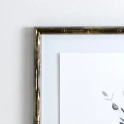 Framed Art-Kirkland's Home Greige Leaves Ii Bamboo Frame Art Print Gray/White