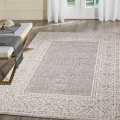 Outdoor Rugs-Kirkland's Home Gretchen Tribal Outdoor Area Rug, 5X8 Gray