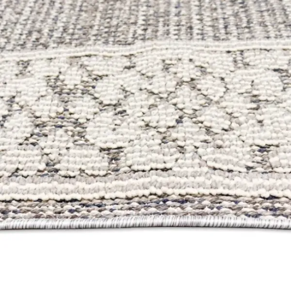 Outdoor Rugs-Kirkland's Home Gretchen Tribal Outdoor Area Rug, 5X8 Gray