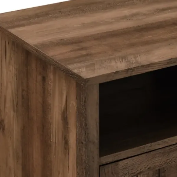 Accent & End Tables-Kirkland's Home Grooved Door Barnwood Side Table Brown