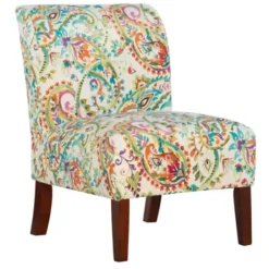 Accent Chairs-Kirkland's Home Hailey Bright Paisley Curved Back Slipper Chair Multi